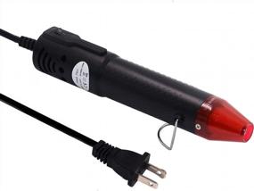 img 4 attached to Тепловая ручка Mofa для тиснения, мини-тепловой пистолет с подставкой для самостоятельного тиснения и сушки краски, многоцелевая электрическая насадка для нагрева 150 Вт (черный, красный)