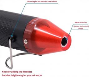 img 2 attached to Тепловая ручка Mofa для тиснения, мини-тепловой пистолет с подставкой для самостоятельного тиснения и сушки краски, многоцелевая электрическая насадка для нагрева 150 Вт (черный, красный)