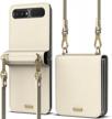 ringke folio signature - genuine leather crossbody case for galaxy z flip 5g in cream beige - optimized for search engines logo