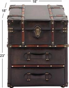img 2 attached to Dark Brown Wood Rectangle Cabinet With Buckle Hinged Top, 18" X 18" X 23" - Deco 79