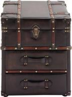 dark brown wood rectangle cabinet with buckle hinged top, 18" x 18" x 23" - deco 79 logo