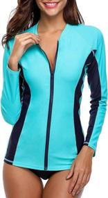 img 4 attached to ATTRACO Ladies Zipper Athletic Medium Women's Clothing ~ Swimsuits & Cover Ups