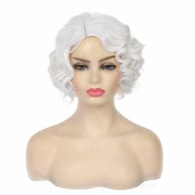 img 2 attached to Get The Perfect 1920S Look With Kaneles Short White Curly Wig For Women - Ideal For Halloween, Cosplay And Costume Parties
