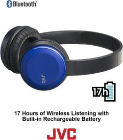 img 3 attached to 🎧 JVC HAS190BTA: Lightweight Flat Foldable Bluetooth Headband, Wireless On-Ear Headphones with Mic, Blue