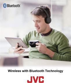 img 2 attached to 🎧 JVC HAS190BTA: Lightweight Flat Foldable Bluetooth Headband, Wireless On-Ear Headphones with Mic, Blue