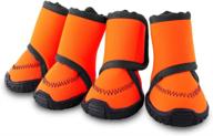 🐾 petbobi waterproof dog shoes in fluorescent orange - adjustable straps, rugged anti-slip sole - paw protectors for all-weather comfort - easy to wear - suitable for small, medium, and large dogs логотип