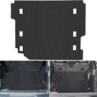 🚗 e-cowlboy heavy duty rubber trunk cargo liner mat tray for jeep wrangler jl jlu unlimited 2018-2021 4-door with subwoofer - custom fit, waterproof, all weather, odorless (black) logo