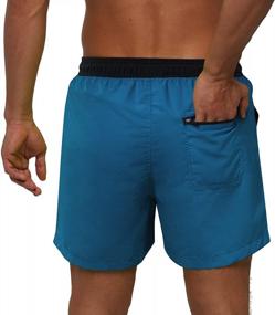 img 3 attached to Men'S Swim Trunks Quick Dry Solid Beach Sports Shorts W/ Back Zipper Pockets - AOTORR