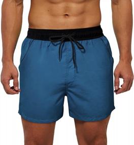 img 4 attached to Men'S Swim Trunks Quick Dry Solid Beach Sports Shorts W/ Back Zipper Pockets - AOTORR