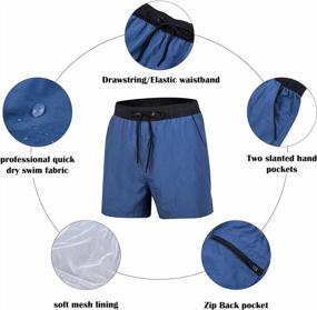 img 2 attached to Men'S Swim Trunks Quick Dry Solid Beach Sports Shorts W/ Back Zipper Pockets - AOTORR