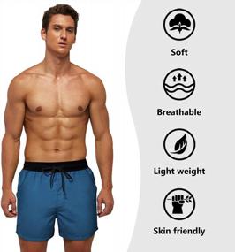 img 1 attached to Men'S Swim Trunks Quick Dry Solid Beach Sports Shorts W/ Back Zipper Pockets - AOTORR