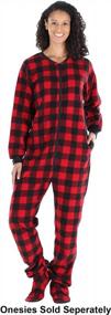 img 3 attached to Cozy Up With SleepytimePJs Unisex Fleece Footed Onesie Pajamas In Solid Colors And Buffalo Plaid Patterns