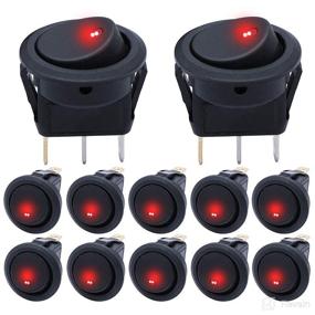 img 4 attached to 12pcs 12V Lighted Round Rocker Switch Toggle Switch - Red LED SPST On-Off Switch 20A for Car Truck Control - KCD2-102N-R