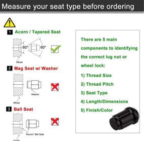 img 1 attached to 🔧 20pcs MuHize Black Lug Nut Kit M12x1.5 - Compatible with Toyota Ford Honda Buick Acura Mazda, Closed End 6 Spline Nut with 1 Key, 1.38" Tall, 60 Degree 3/4” Hex Wheel Lug Nuts