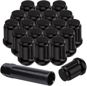 img 4 attached to 🔧 20pcs MuHize Black Lug Nut Kit M12x1.5 - Compatible with Toyota Ford Honda Buick Acura Mazda, Closed End 6 Spline Nut with 1 Key, 1.38" Tall, 60 Degree 3/4” Hex Wheel Lug Nuts