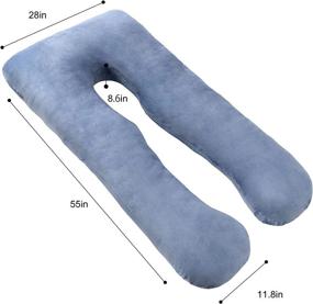 img 3 attached to 🤰 Yalamila Velvet Pregnancy Pillow - U Shaped Full Maternity Body Pillow for Sleeping, Back, Hips, Legs, Belly Support for Pregnant Women (Navy Blue, 55 x 28 inches)