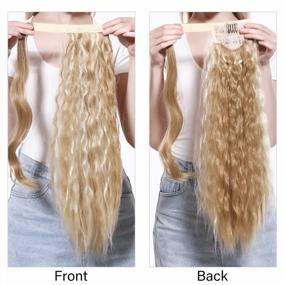 img 1 attached to Get A Glamorous Look With SARLA Dirty Blonde Synthetic Ponytail Hair Extension - 22 Inch Heat Resistant Wavy Hairpiece For White Women