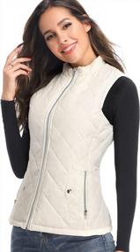 img 3 attached to Women'S Quilted Vest With Stand Collar - Lightweight Zip Up Outwear For Women