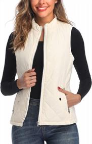 img 4 attached to Women'S Quilted Vest With Stand Collar - Lightweight Zip Up Outwear For Women