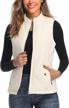 women's quilted vest with stand collar - lightweight zip up outwear for women logo