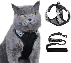 img 4 attached to 🐱 Gardenlor Cat Harness and Leash Set: Soft Adjustable Vest for Outdoor Walking - Escape Proof, Reflective Strip, Breathable Jacket for Kittens (Black, M, Medium)