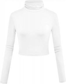 img 4 attached to Soft And Lightweight Turtleneck Crop Top For Women - Long Sleeve Basic Slim Fit Top