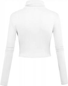 img 3 attached to Soft And Lightweight Turtleneck Crop Top For Women - Long Sleeve Basic Slim Fit Top