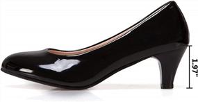 img 3 attached to WUIWUIYU Womens Office Kitten Heel Pumps Slip On Evening Dress Work Court Shoes