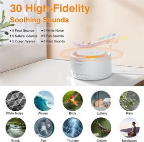 img 3 attached to 🔊 STYFSCP White Noise Machine: 30 Soothing Acyclic Sounds, 36-Level Volume, USB Adapter, 3 Timers, Memory Function, 2 Night Lights - Perfect for Baby, Kids, and Adults!