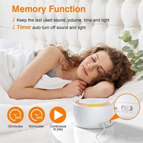 img 2 attached to 🔊 STYFSCP White Noise Machine: 30 Soothing Acyclic Sounds, 36-Level Volume, USB Adapter, 3 Timers, Memory Function, 2 Night Lights - Perfect for Baby, Kids, and Adults!