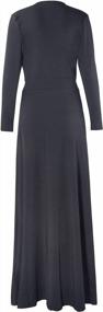 img 1 attached to Women'S Black V Neck Maxi Dress With Long Sleeves, High Slit And Sexy Style For Parties