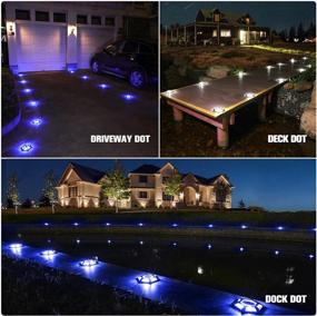 img 2 attached to Solar Dock Lights Driveway Deck Lights,Blue+White,2 Colors In 1 VOLISUN 8-Pack Waterproof 1200MAh Wireless Outdoor LED Aluminum Dock Lighting Warning Step Lights For Driveway