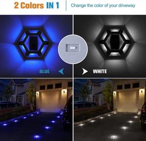 img 3 attached to Solar Dock Lights Driveway Deck Lights,Blue+White,2 Colors In 1 VOLISUN 8-Pack Waterproof 1200MAh Wireless Outdoor LED Aluminum Dock Lighting Warning Step Lights For Driveway