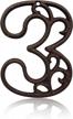 premium 4.6 inch cast iron number 3 - hollow out decorative numbers for house garden bar logo