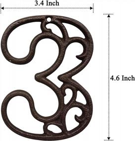 img 3 attached to Premium 4.6 Inch Cast Iron Number 3 - Hollow Out Decorative Numbers For House Garden Bar