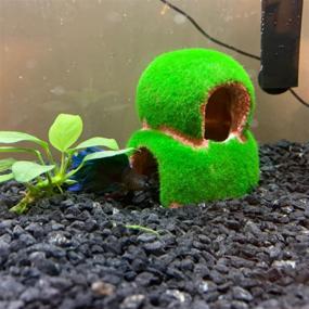 img 1 attached to 🐠 Aquarium Fish Cave Betta Fish Hideout Decoration Fish Tank Ornament with Moss House for Fish and Shrimp - Tfwadmx