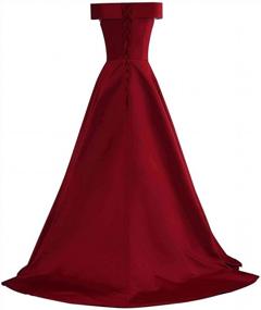 img 1 attached to Stunning Off-Shoulder Satin Prom Dress: JAEDEN'S Long Evening Gown For Perfect Evening Party Look