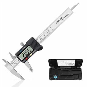 img 4 attached to ESynic 4 Inch/100Mm Digital Caliper - Stainless Steel Electronic Vernier Caliper For Accurate Length, Width, Depth, Inner/Outer Diameter Measurement, Inch/Metric Conversion Tool
