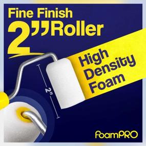 img 3 attached to FoamPRO 162 2” Fine Finish Paint Roller Mini Foam Roller (1 Pack) Foam Paint Roll Cover + Paint Roller Handle Home Painting Supplies & Paint Tools