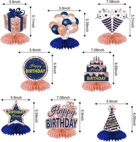 img 3 attached to Rose Gold And Navy Blue Happy Birthday Decorations: Stunning 8-Piece Party Set For Women And Girls, Perfect For 16Th To 60Th Birthdays!