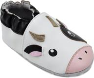 momo baby unisex toddler leather boys' shoes ~ slippers logo