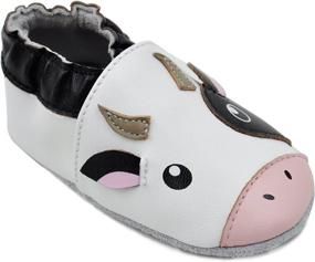 img 3 attached to Momo Baby Unisex Toddler Leather Boys' Shoes ~ Slippers