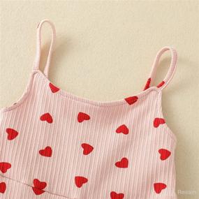 img 1 attached to 👧 Sleeveless Halter Heart Jumpsuit Bodysuit Shorts Overalls Set for Toddler Baby Girls - Perfect Summer Outfits