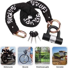 img 3 attached to 🔒 BIGLUFU 4ft x 10mm Motorcycle Chain Lock - Heavy Duty Anti-Theft Security for Motorbikes, Bicycles, Gates & More