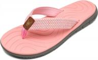 stay stylish and comfortable with kuailu women's non-slip thong sandals logo