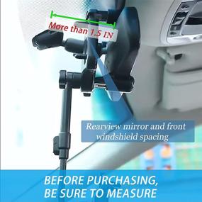 img 3 attached to 📱 360-degree Rotatable and Retractable Rearview Mirror Phone Holder: Convenient and Universal Car Mount for All Phones