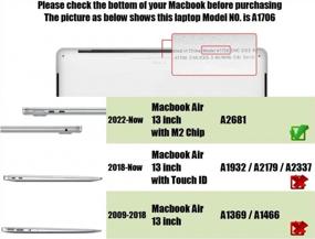 img 4 attached to Se7Enline совместим с корпусом MacBook Air M2 2022 года 13-дюймовый жесткий чехол для ноутбука для Mac Air 13,6-дюймовая модель A2681 M2 и защитный чехол для клавиатуры, кристально-черный