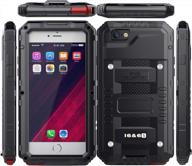 marrkey heavy duty waterproof iphone 6s case - military grade full body protective cover with built-in screen, drop and shock proof defender case in black logo