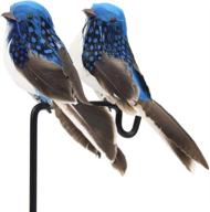 2pcs 16cm/6inch blue artificial foam sparrow bird ornaments for christmas decorations and parties logo