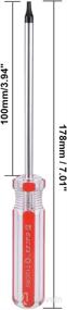 img 2 attached to 🔧 Отвертка секретная Torx T10 от uxcell с магнитной звездной насадкой - шток из хром-ванадиевой (CR-V) стали, длиной 4 дюйма, и прозрачной рукояткой в красном цвете.